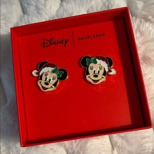 BaubleBar Disney Minnie Mouse Earrings - Black, Green, and White